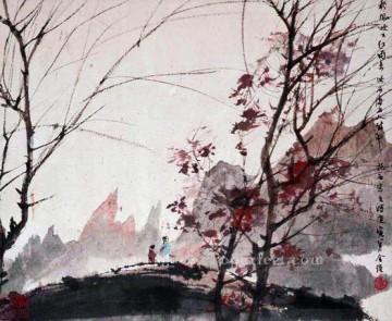  Seasons Painting - autumn landscape from the four seasons 1950 Fu Baoshi traditional Chinese